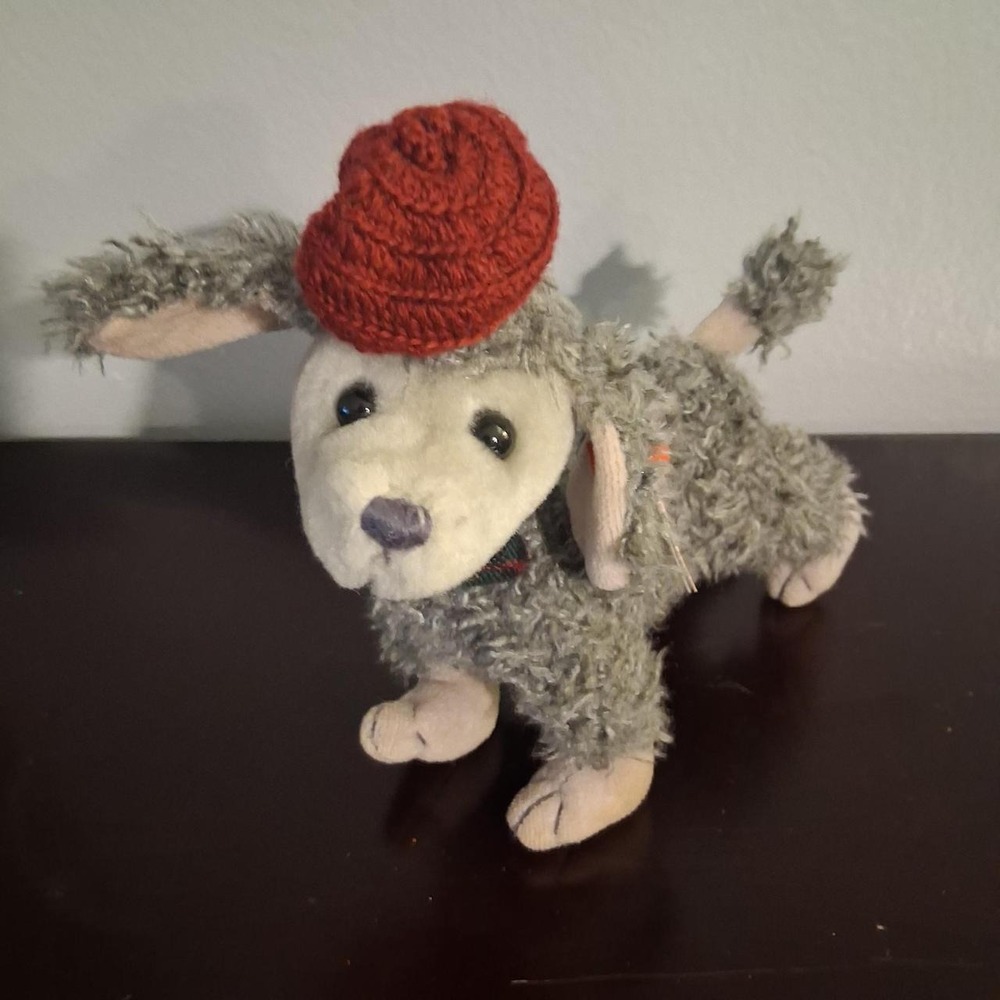 Ty Cherri the Poodle with red knit hat vintage plush dogs stuffed animals
